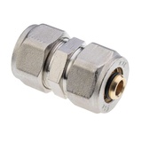 Straight fitting for multilayer pipe with 2 adapters
