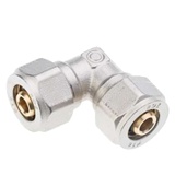 Elbow fitting for multilayer pipes with 2 adapters