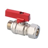 Ball valve for multilayer pipe with 1 adapter