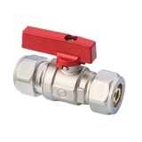 Ball valve for multilayer pipe with 2 adapters