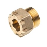 Male/female fitting with swivelling nut