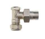 Double-tight elbow lockshield for copper tube nickel-plated