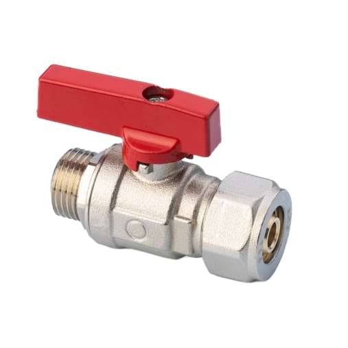 Ball valve for multilayer pipe with 1 adapter