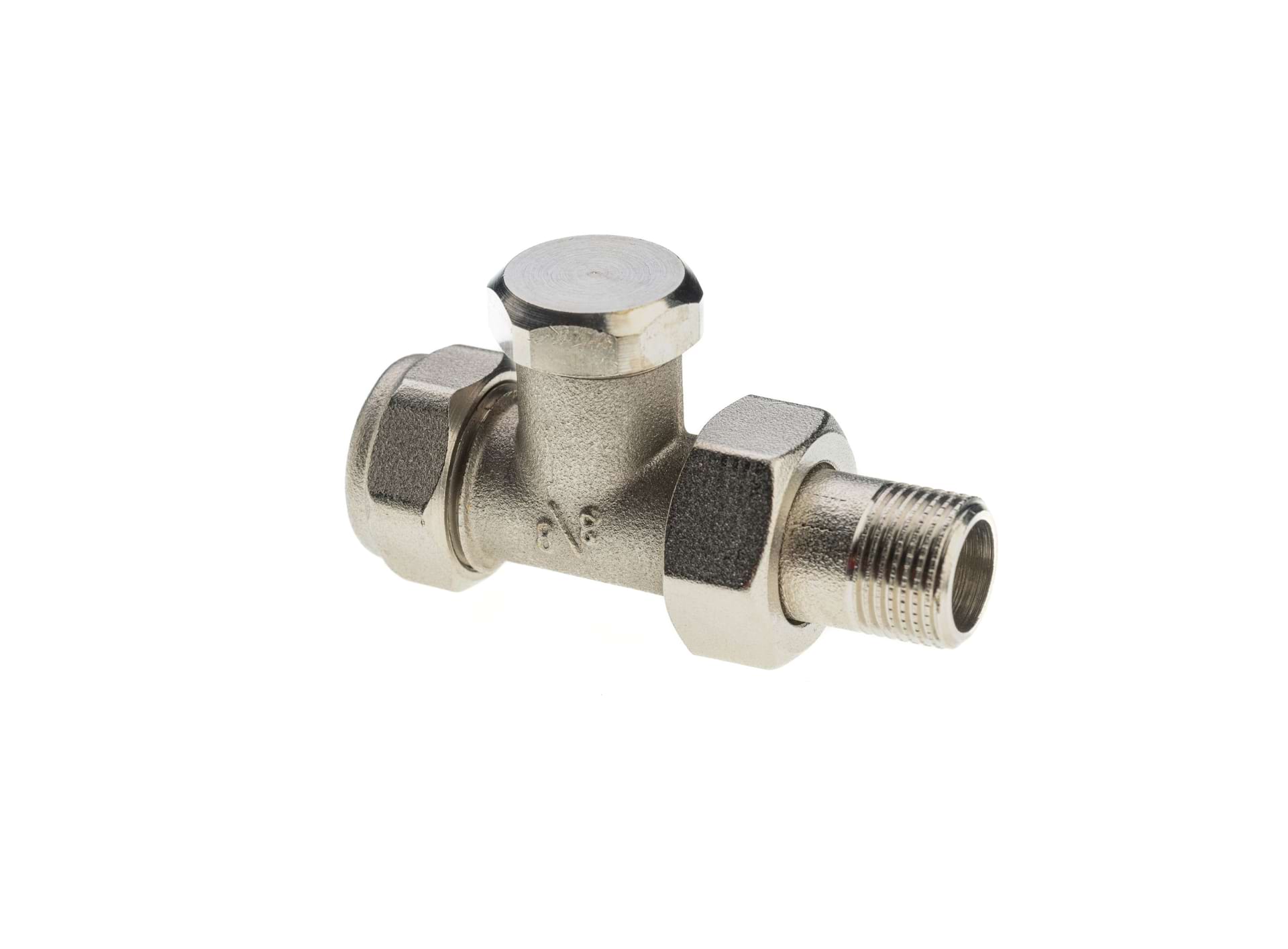 Double-tight straight lockshield for copper tube nickel-plated